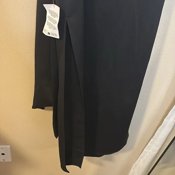 ASOS DESIGN scuba off the shoulder bow detail midi dress in black size 8 - Picture 12 of 13